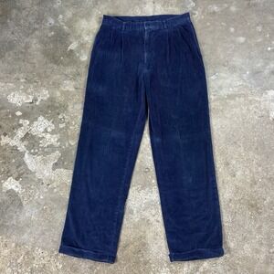 Angelo Rossi Corduroy Pants Size 32x32 Navy Blue Casual Straight Fit Deep Wale